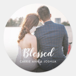 Adesivo redondo clássico de fotografia personaliz