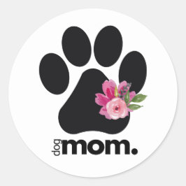 Adesivo Redondo Clássico de Mãe de Cachorro