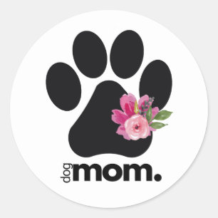 Adesivo Redondo Clássico de Mãe de Cachorro