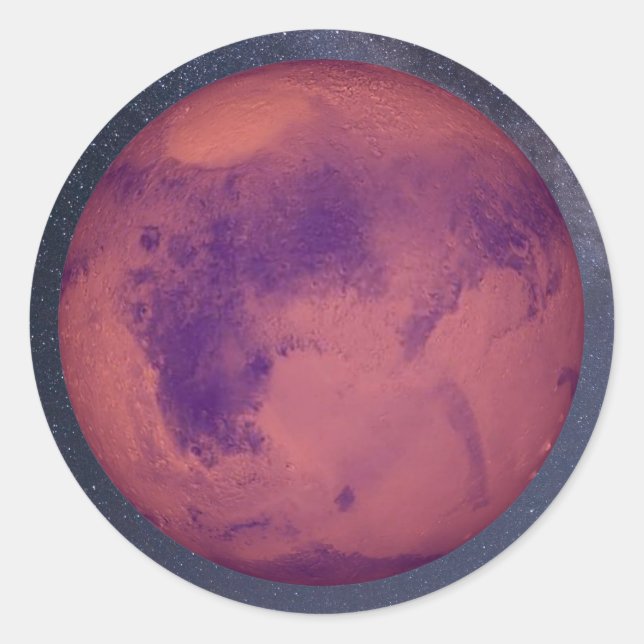 Adesivo redondo clássico de marcadores planetários (Frente)