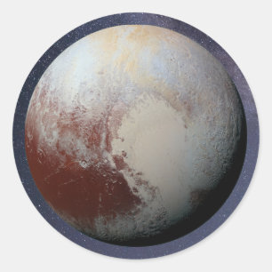 Adesivo redondo clássico de Plutão Planeta