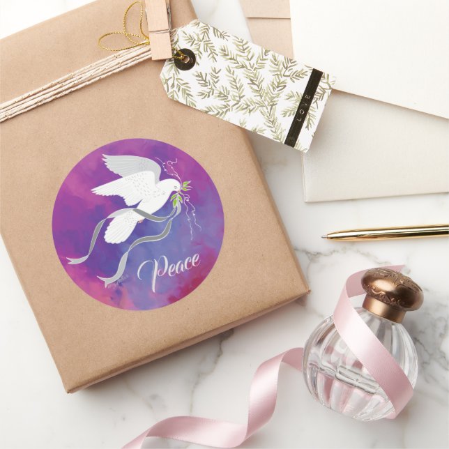 Adesivo redondo clássico de porta branca (Presentear)