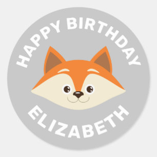 Adesivo redondo clássico de raposas