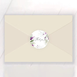 Adesivo redondo clássico do Chá de panela lavanda