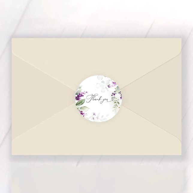 Adesivo redondo clássico do Chá de panela lavanda (Criador carregado)