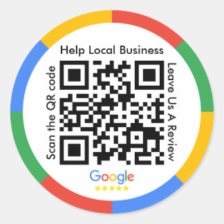 Adesivo redondo clássico do código QR do Google Re