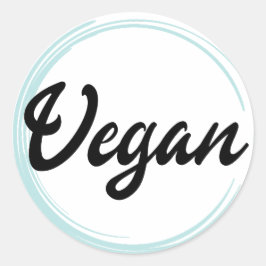 Adesivo redondo clássico do logotipo Vegan minimal