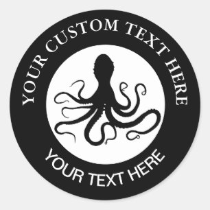Adesivo redondo clássico do Octopus Logotipo pers