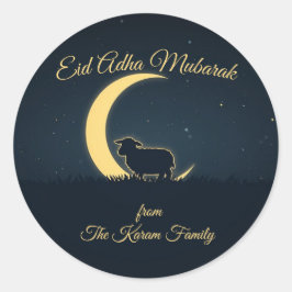 Adesivo Redondo Clássico Eid Mubarak Muçulmano