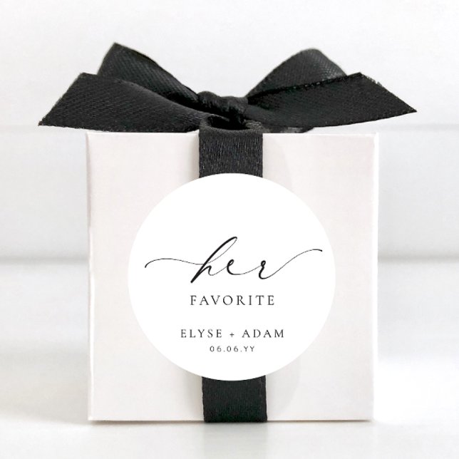 Adesivo Redondo Clássico Ellesmere Favorito (Ellesmere Wedding Circle Stickers Her Favourite )