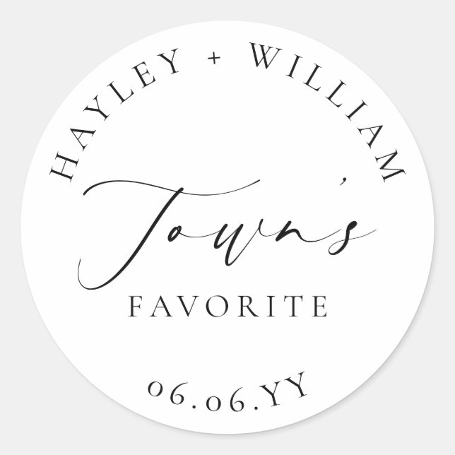 Adesivo Redondo Clássico Ellesmere Favorito Favori (Frente)