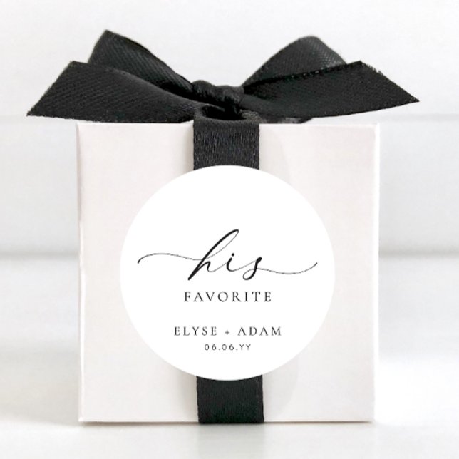 Adesivo Redondo Clássico Ellesmere Seu Favorito Fa (Ellesmere Wedding Circle Stickers His Favourite )