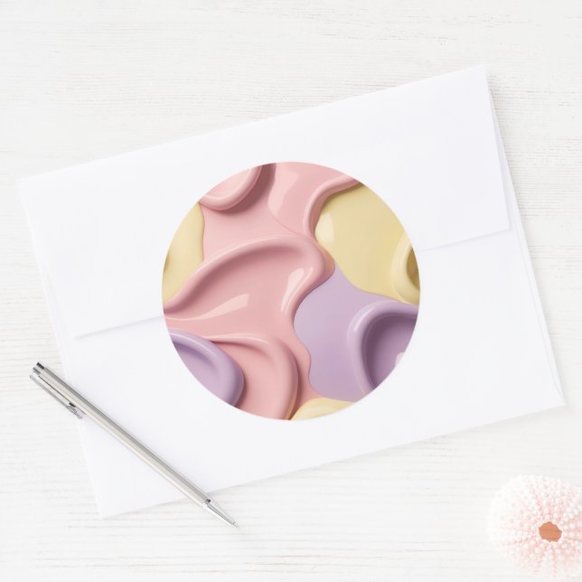 Adesivo redondo clássico em gráfico elegante (Envelope)