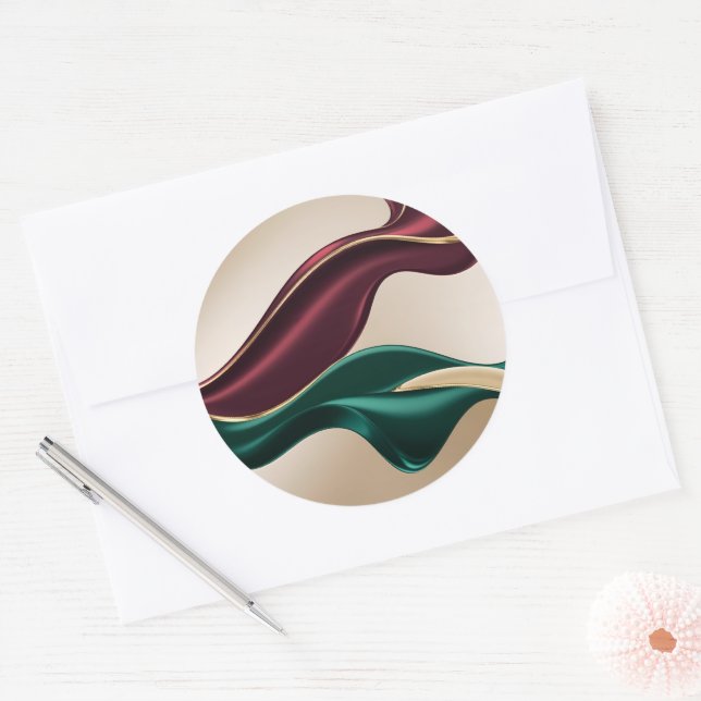 Adesivo redondo clássico em gráfico elegante (Envelope)