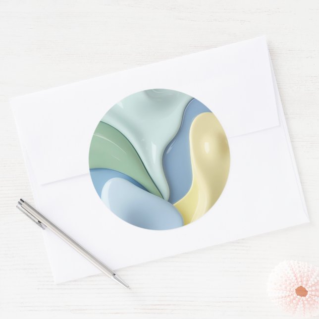 Adesivo redondo clássico em gráfico elegante (Envelope)