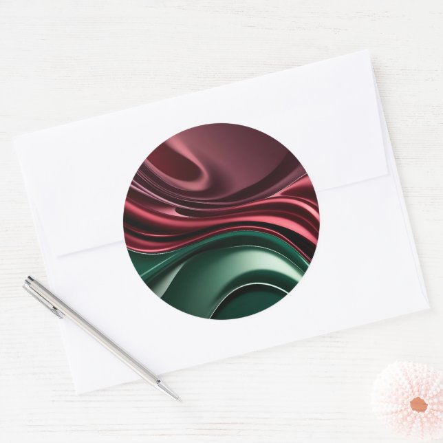 Adesivo redondo clássico em gráfico elegante (Envelope)