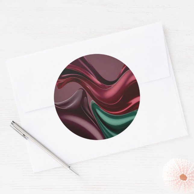 Adesivo redondo clássico em gráfico elegante (Envelope)