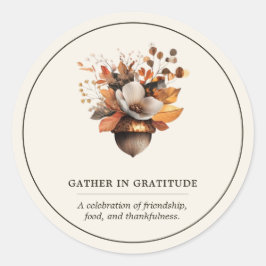 Adesivo Redondo Clássico Floral de Bolota Rústica 