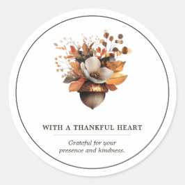 Adesivo Redondo Clássico Floral de Bolota Rústica 