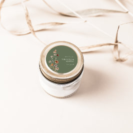 Adesivo Redondo Clássico Floral Verde