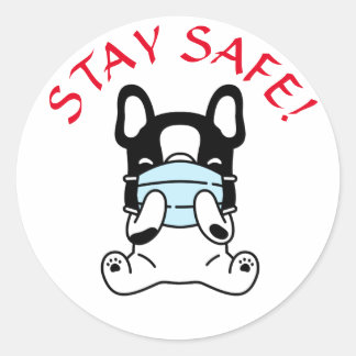 Adesivo Redondo Clássico FRENCH BULLDOG PERMANEÇA