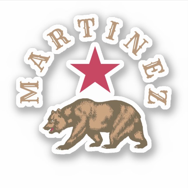 Adesivo Redondo Clássico Martinez, Califórnia (Frente)