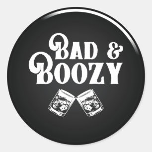Adesivo redondo clássico mau e boozy