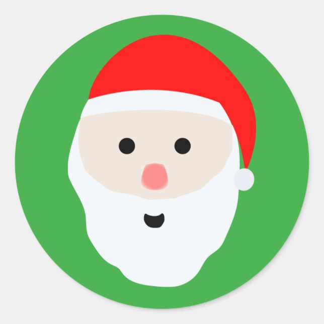Adesivo Redondo Clássico Papai Noel Fofo (Frente)