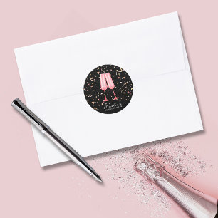 Adesivo Redondo Clássico para Chá de Noiva com Cha