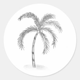 Adesivo Redondo Clássico Preto e Branco Esboçado