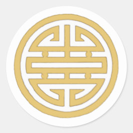 Adesivo Redondo Clássico Símbolo Vietnamita do Amo