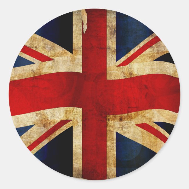 Adesivo Redondo Clássico Union Jack (Frente)
