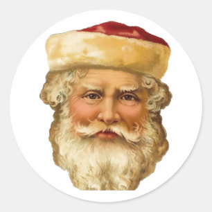 Adesivo Redondo Clássico VINTAGE Papai Noel