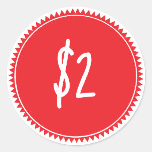 Adesivo redondo com etiqueta de preço de venda ver