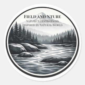 Adesivo Redondo com Logotipo Campo e Natureza