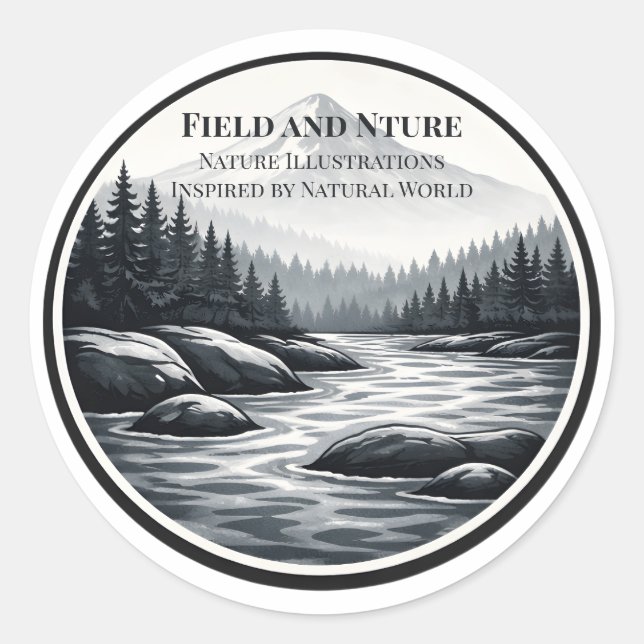Adesivo Redondo com Logotipo Campo e Natureza (Frente)