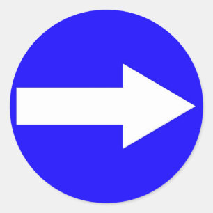 Adesivo redondo com seta à direita