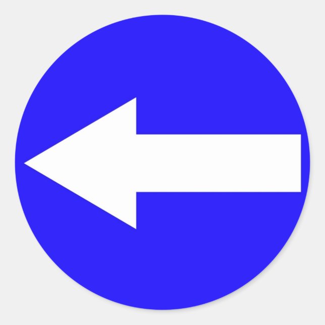 Adesivo redondo com seta para a esquerda (Frente)