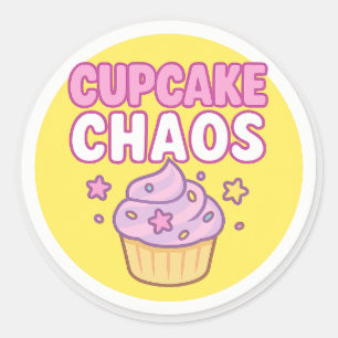 Adesivo Redondo Cupcake Chaos