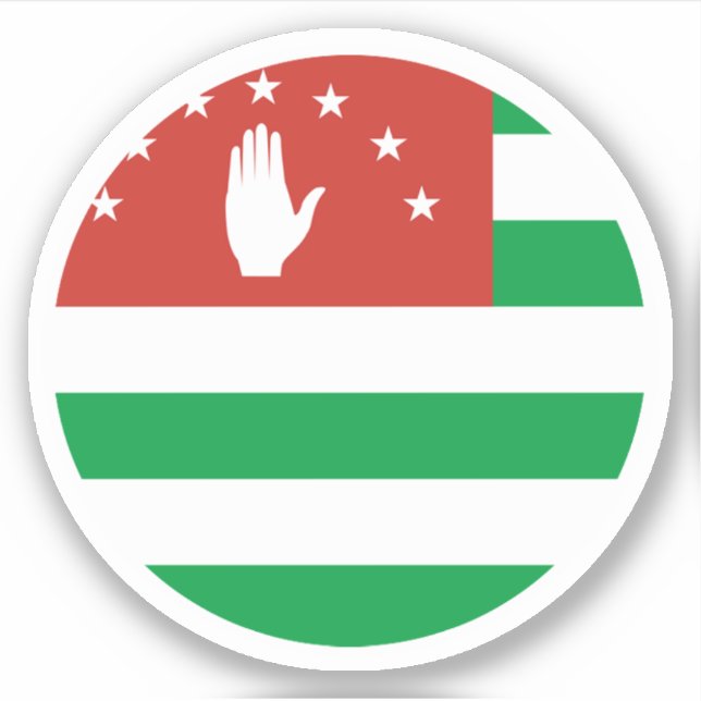Adesivo Redondo da Bandeira da Abkhazia (Frente)