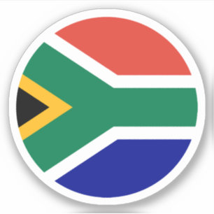 Adesivo Redondo da Bandeira da África do Sul