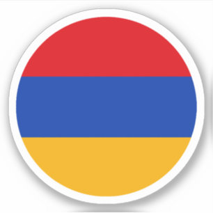 Adesivo Redondo da Bandeira da Armênia