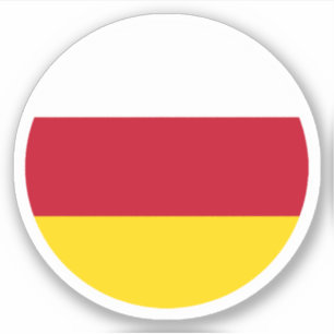 Adesivo Redondo da Bandeira da Ossétia do Sul
