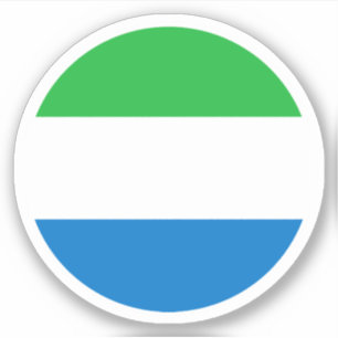 Adesivo Redondo da Bandeira da Serra Leoa