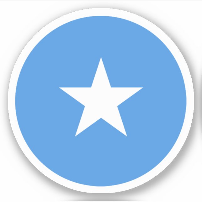 Adesivo Redondo da Bandeira da Somália (Frente)