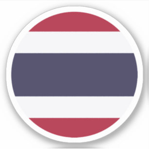 Adesivo Redondo da Bandeira da Tailândia