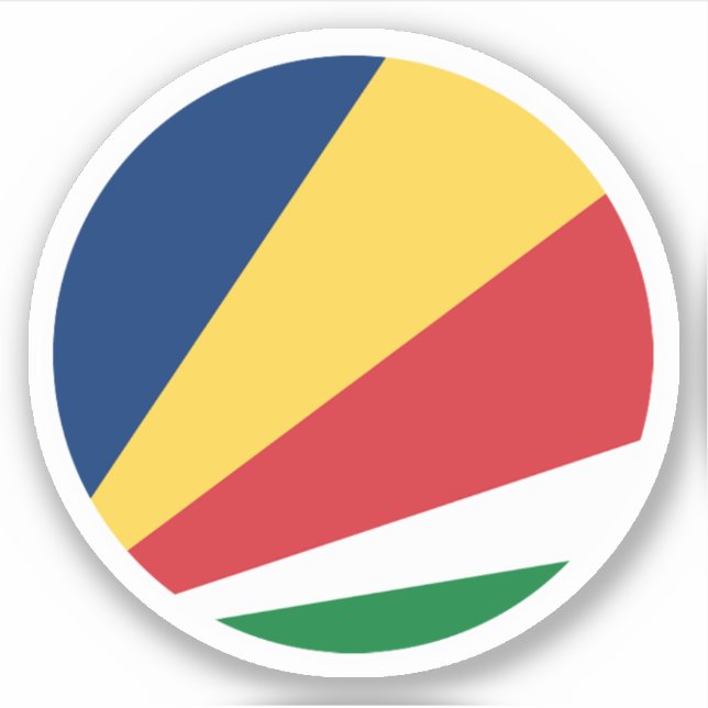 Adesivo Redondo da Bandeira das Seychelles (Frente)
