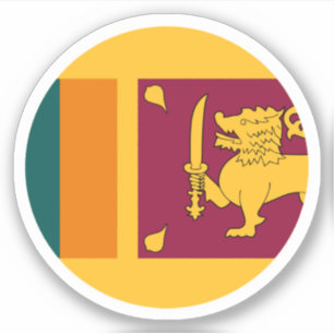 Adesivo Redondo da Bandeira do Sri Lanka