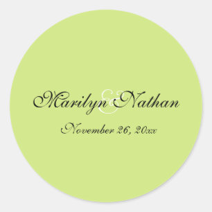 Adesivo redondo de 1,5" preto e verde pera