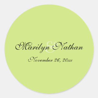 Adesivo redondo de 1,5" preto e verde pera